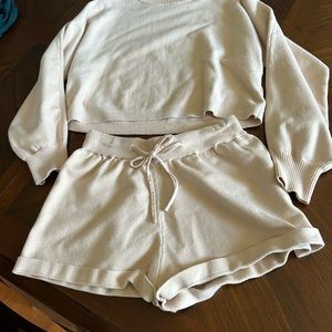 Two piece, Lottie, moss, short and top set. Size small